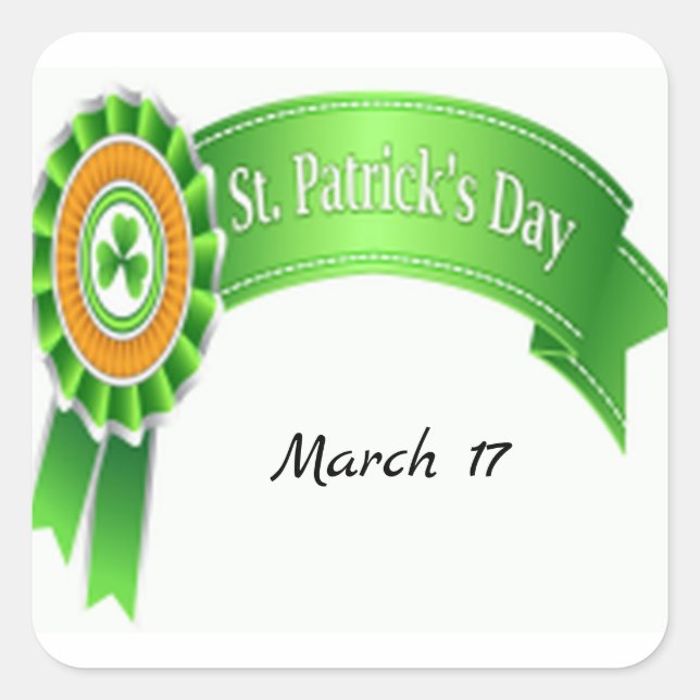 Sticker Carré Pavillon irlandais couleurs Saint Patricks Day ros (Devant)