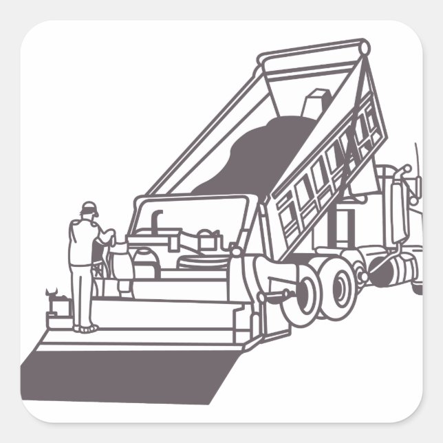 Sticker Carré Paving Truck Outline (Devant)