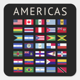Sticker Carré Pays Flags Amériques National Flags Amérique