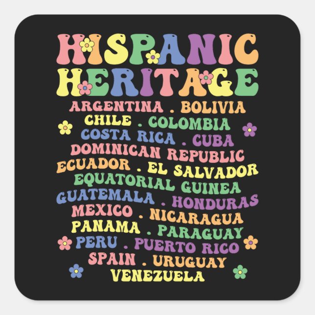 Sticker Carré Pays latino-américains Mois du patrimoine hispaniq (Devant)