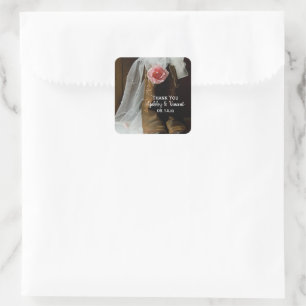Sticker Carré Pays Rose Mariage occidental Merci Favoriser balis