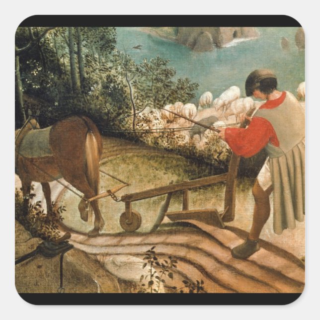 Sticker Carré Paysage avec l'automne d'Icare (Devant)