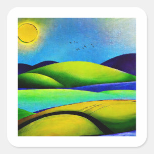 Sticker Carré Paysage de Green Hills