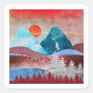 Sticker Carré Paysage de l'aigle d'argent