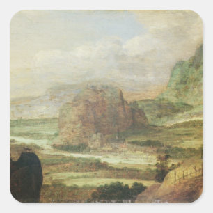 Sticker Carré Paysage de montagne