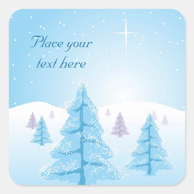 Sticker Carré Paysage de Noël (Devant)