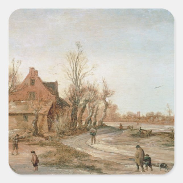 Sticker Carré Paysage d'hiver, 1623 (Devant)