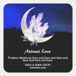 Sticker Carré *~* Paysage lunaire Floral AP24 Intentions Cristau