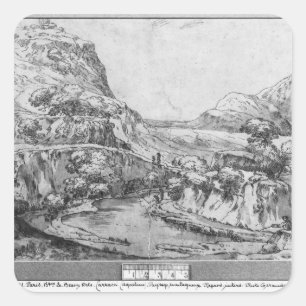 Sticker Carré Paysage montagneux