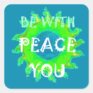 Sticker Carré Peace Be with You Art Print