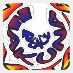 Sticker Carré "Peace Hakuna Matata"