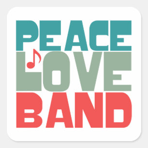 Sticker Carré Peace Love