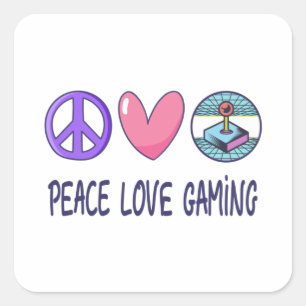 Sticker Carré Peace Love Gaming