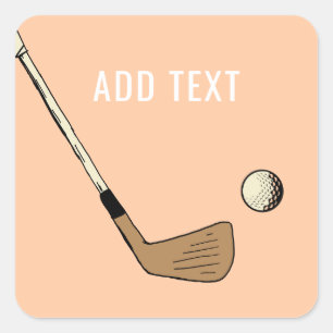 Sticker Carré Peach Modern Golf Vintage