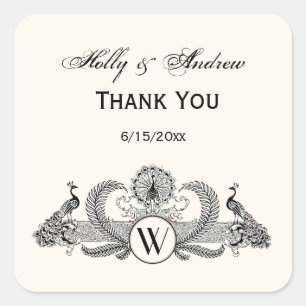 Sticker Carré Peacocks vintages Monogram Ivory BG
