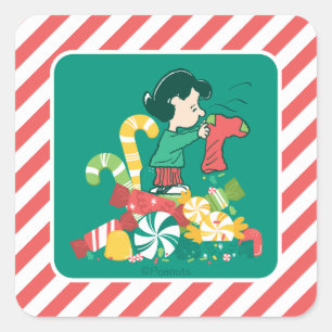 Sticker Carré Peanuts Lucy la plus joyeuse