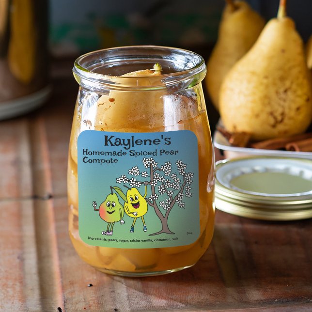 Sticker Carré Pear Pals Drôle Cartoon Sauce Pie et plus (Créateur téléchargé)