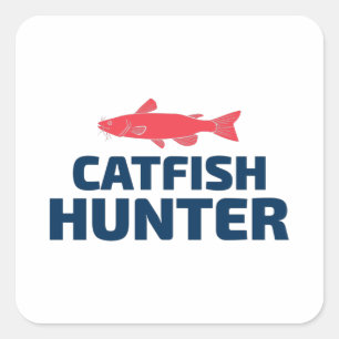 Sticker Carré Pêche à la catfish Pêche Pêcheur Poisson