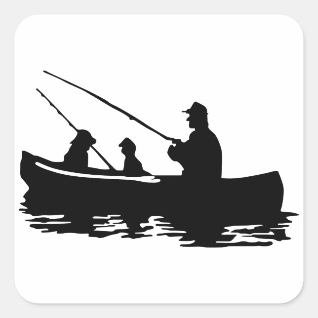 Sticker Carré Pêche familiale (Devant)