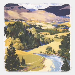 Sticker Carré Pêcheur dans la vallée de l'Eden