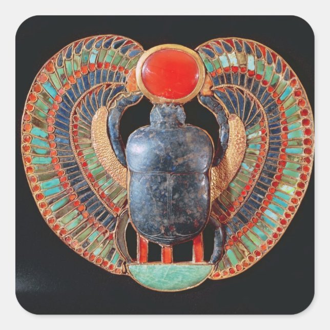Sticker Carré Pectorale de Scarab, du tombeau de Toutankhamon (Devant)