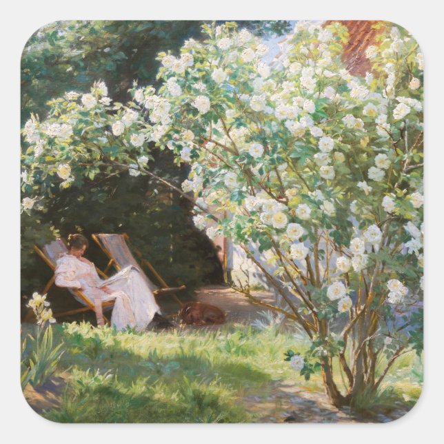 Sticker Carré Peder Severin Kroyer - Roses (Devant)