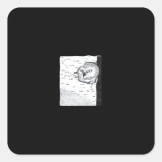 Sticker Carré Peekaboo Cute Basic