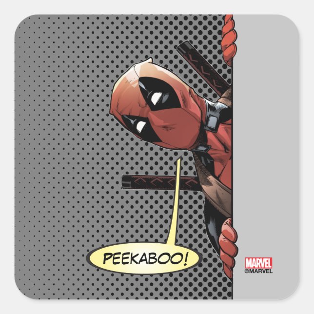 Sticker Carré Peekaboo Deadpool (Devant)