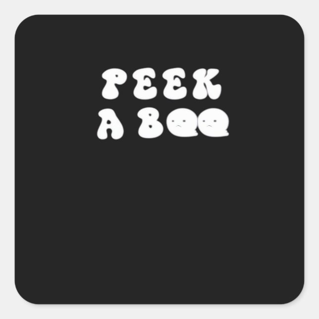 Sticker Carré Peekaboo Slogan Éffrayant (Devant)