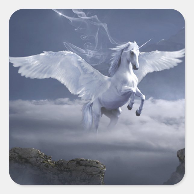 Sticker Carré Pegasus en vol (Devant)