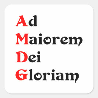 Sticker Carré Pegatina AMDG, Ad Maiorem Dei Gloriam