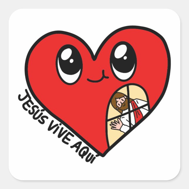 Sticker Carré Pegatina Jesús vive aquí Edificaturas  (Devant)