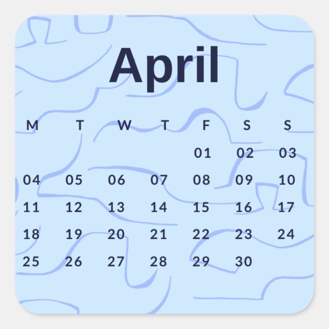 Sticker Carré Pegatinas mes del año - April (S'K) *2022 (Devant)