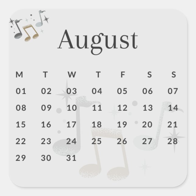 Sticker Carré Pegatinas mes del año - August (S'I) *2022 (Devant)