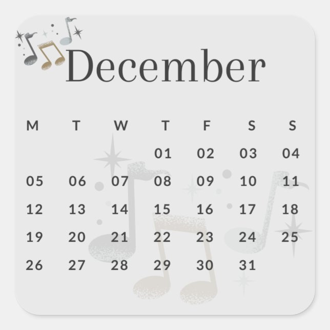 Sticker Carré Pegatinas mes del año - December (S'I) *2022 (Devant)