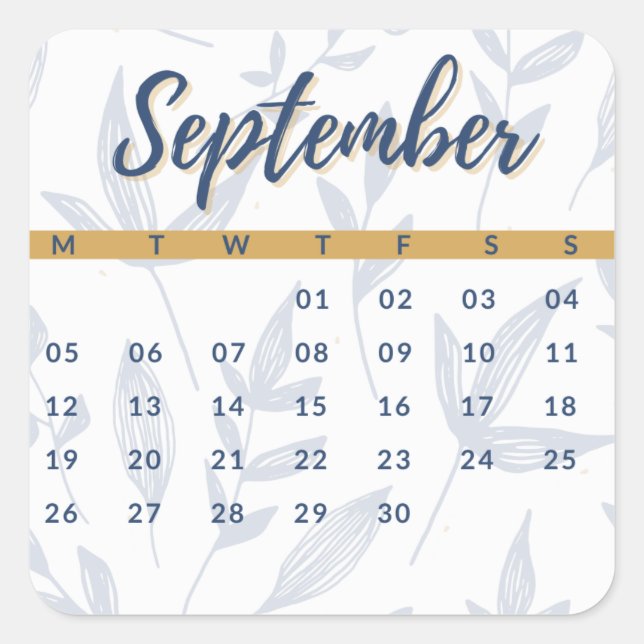 Sticker Carré Pegatinas mes del año - September (S'A) (Devant)