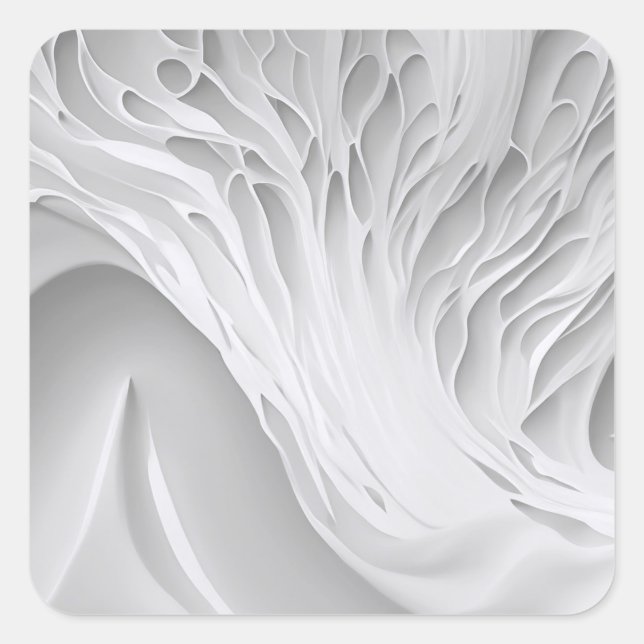 Sticker Carré Peigne blanche (Devant)