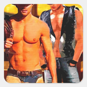 Sticker Carré Peinture :  Corral de Cowboy