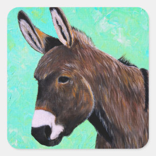 Sticker Carré Peinture d'âne