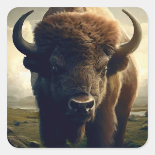 Sticker Carré Peinture de bison