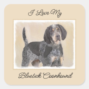 Sticker Carré Peinture de linge bluetick - mignon chien original