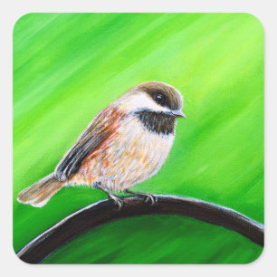 Sticker Carré Peinture de poulet conviviale