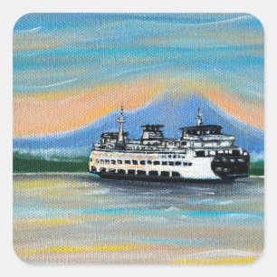 Sticker Carré Peinture de traversier Sunrise