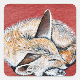 Sticker Carré Peinture Fennec Fox