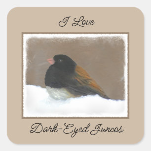 Sticker Carré Peinture Junco foncée - Art original pour oiseaux
