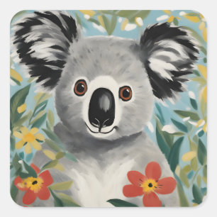 Sticker Carré Peinture Koala
