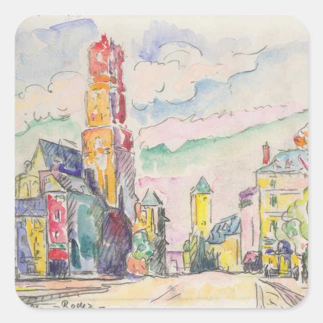 Sticker Carré Peinture Paul Signac (Devant)