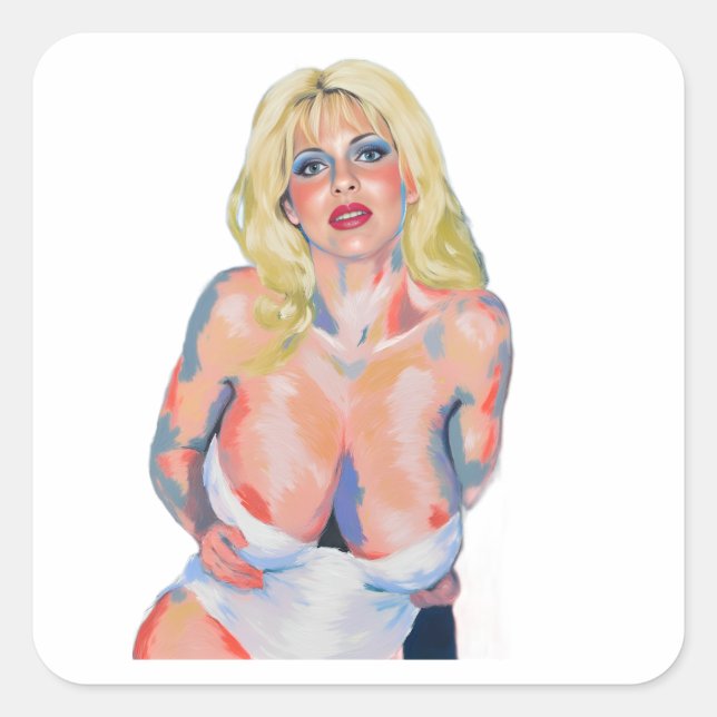 Sticker Carré Peinture sexy et amusante (Devant)