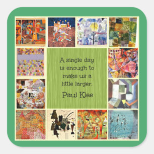 Sticker Carré Peintures et citation de Paul Klee,