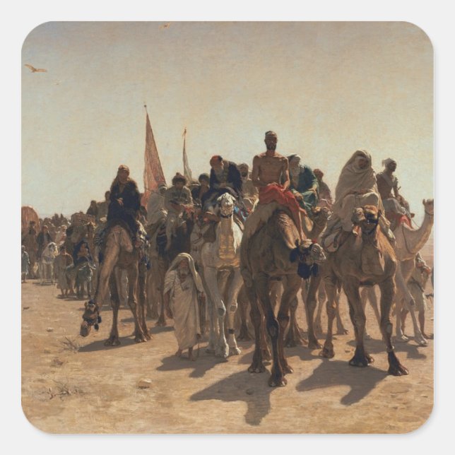 Sticker Carré Pèlerins se rendant à La Mecque, 1861 (Devant)